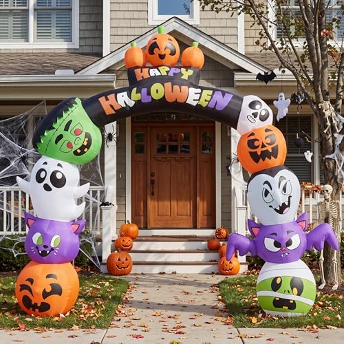Joiedomi 8 FT Cute Halloween Inflatables Pumpkin Archway Outdoor Decoration, ...