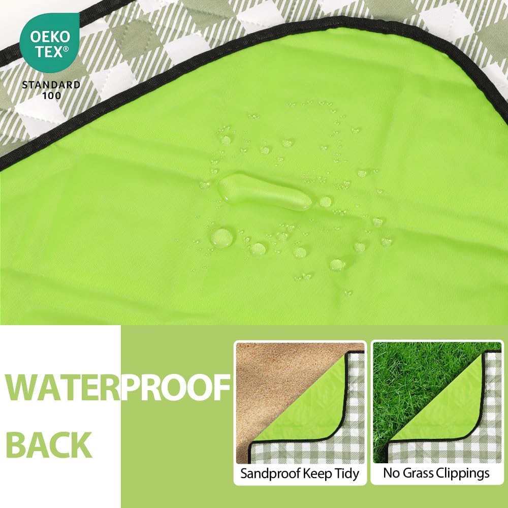 ZAZE Extra Large Picnic Outdoor Blanket, 80''x80'' Waterproof...