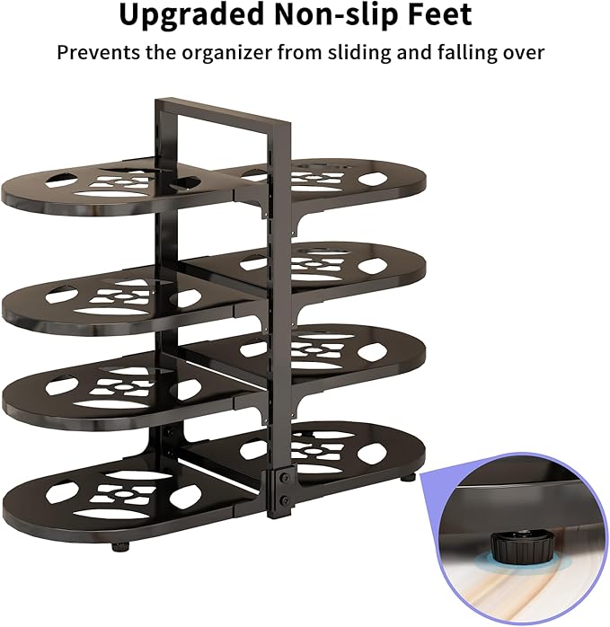 Adjustable Heavy Duty Pots and Pans Organizer Under Cabinet, 8-Tier Pot and Pan - Image 7