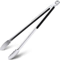 Grilling Tongs - 17 Inch Extra Long Metal Tongs, Heat Resistant Stainless Steel by HE-SANQI