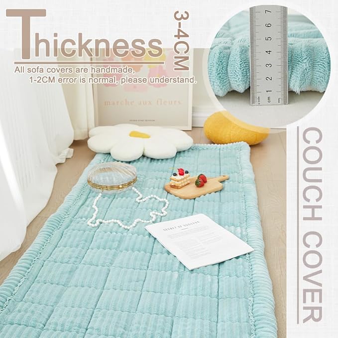 Couch Cover for Dogs Washable, Fuzzy Pet Couch Covers for 3 Cushion Sofa Pet - Image 3