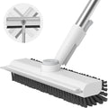 Floor Scrub Brush with Long Handle, 3 in 1 Scrape and Heavy-Duty Stiff Bristle by AIRU