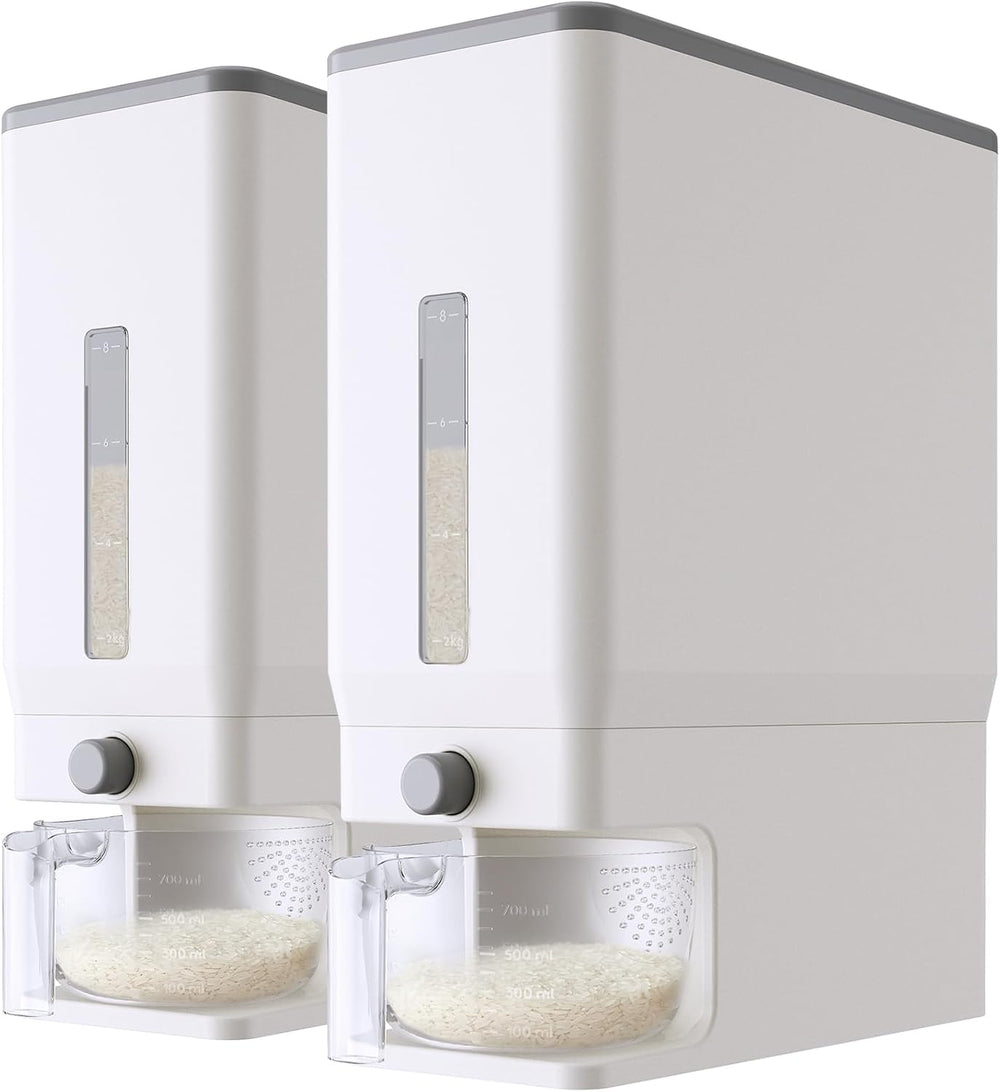 Lifewit 2 Pack Rice Dispenser 25 Lbs, Rice Storage Container Sealed Moisture