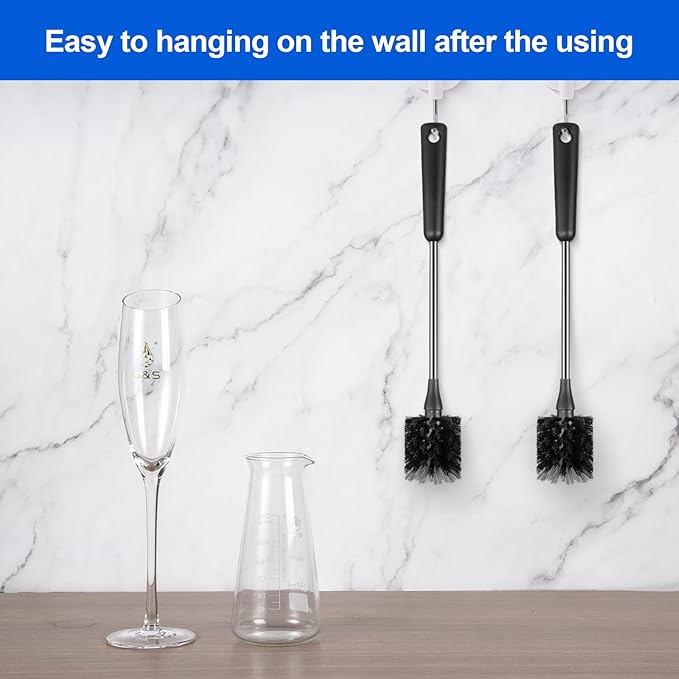 Bottle Brush, Long Stainless Steel Handle Water Bottle Brush Cleaner, Sports - Image 6