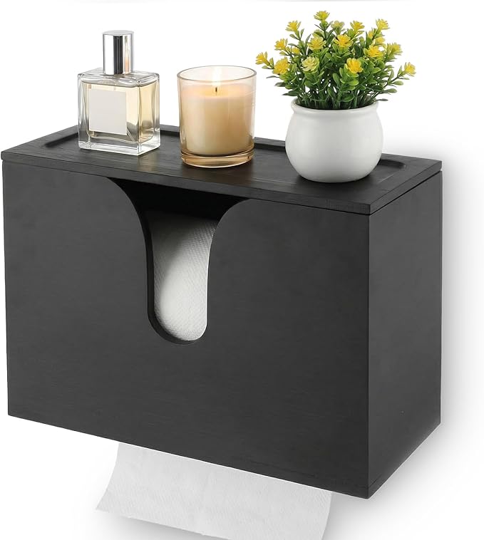 Paper Towel Dispenser Countertop, Wooden Bathroom Paper Towel Holder by Unknown