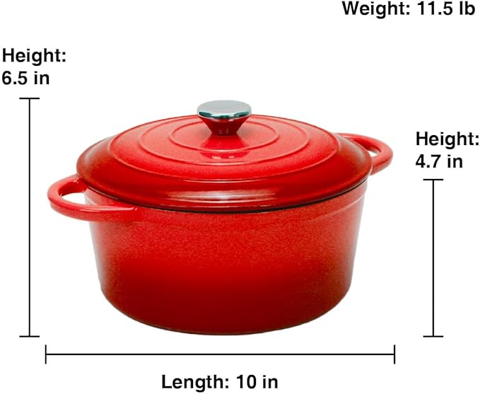 5QT Enameled Cast Iron Dutch Oven