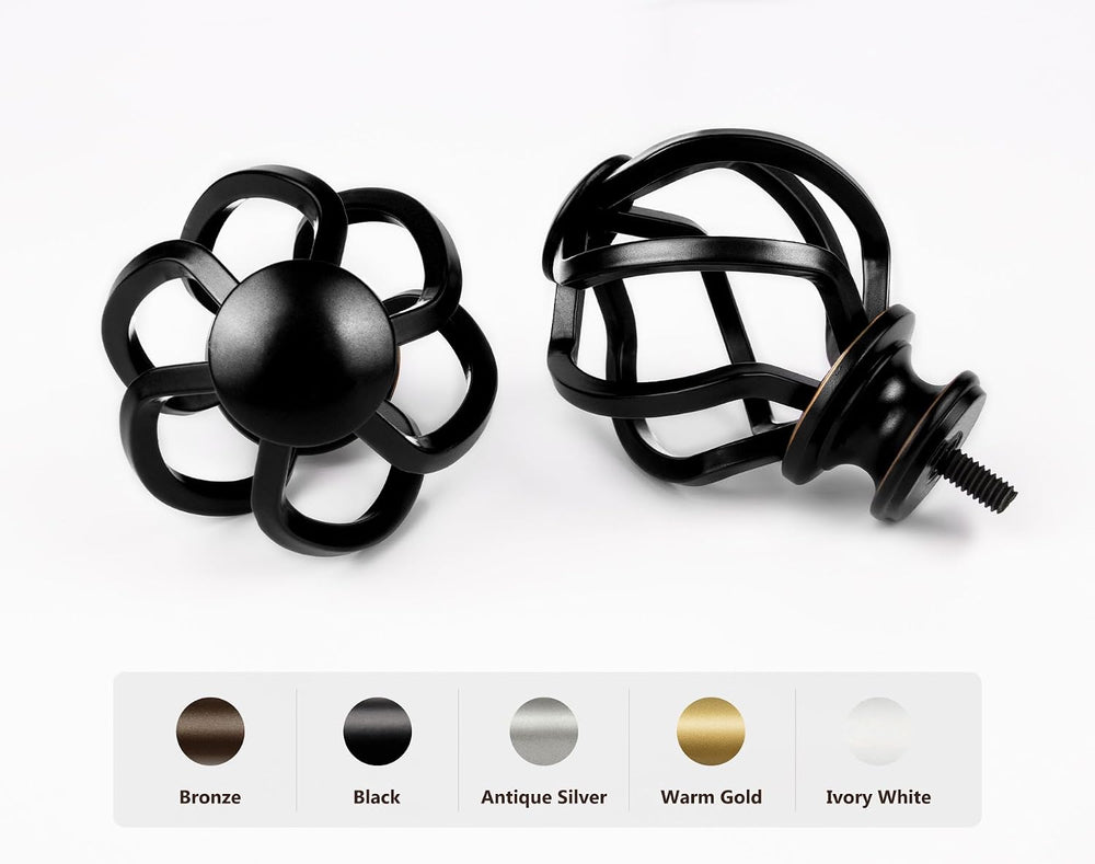 KAMANINA Black Curtain Rods for Windows 72 to 144 Inch, Long Drapery Rods