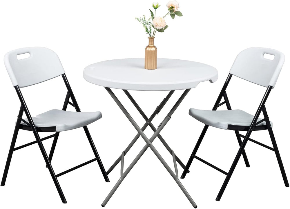 VINGLI Folding Chairs, Heavy Duty Foldable Chair Portable HDPE Plastic Seat w...