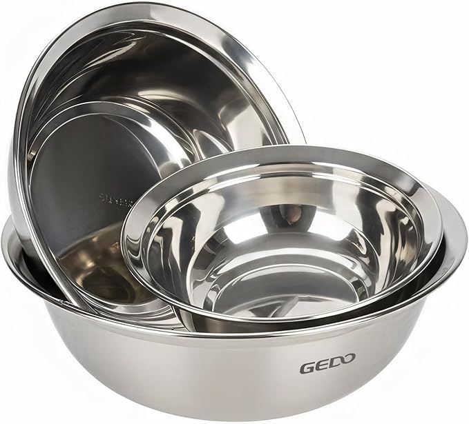 GEDO Stainless Steel 3pcs, Nesting Design, Professional Kitchen Bowls by GEDOGuardianofFamilyHealth
