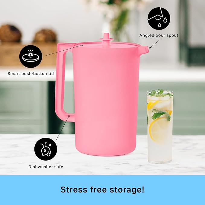 Tupperware Heritage 1 Gallon Pitcher in Soft Candy, Dishwasher Safe and BPA Free - Image 4