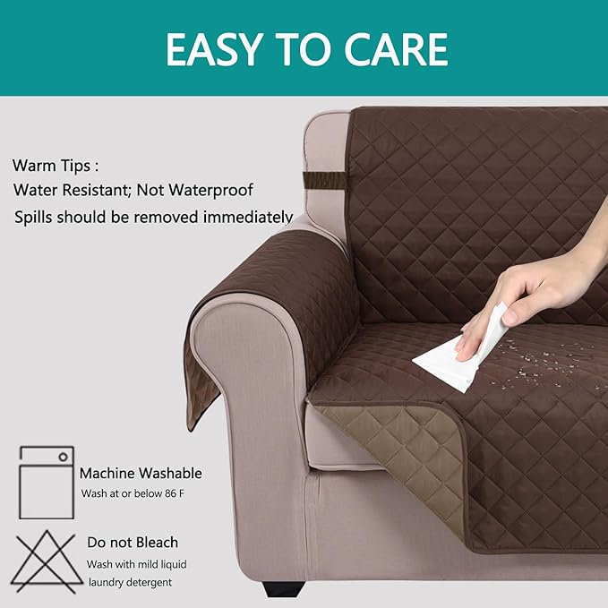 U-NICE HOME Loveseat Sofa Cover Reversible Couch Covers - Image 5
