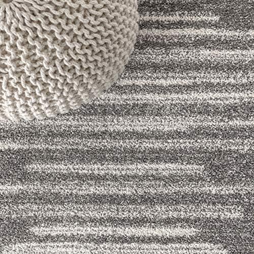 JONATHAN Y Aya Berber Stripe Geometric Gray/Cream Indoor Area Rug, 8x10, Cont...