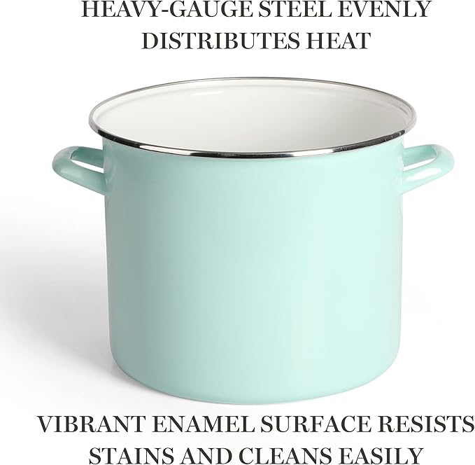 Martha Stewart Thayer 12-Quart Enamel on Steel Scratch-Resistant Stock Pot - Image 3