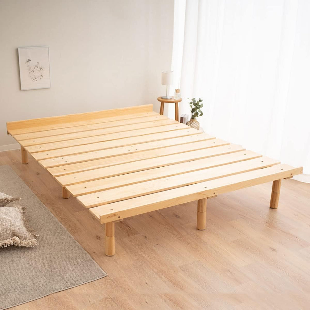 EMOOR Wood Slatted Floor Bed Frame OSMOS Queen for Japanese Futon Mattress So...