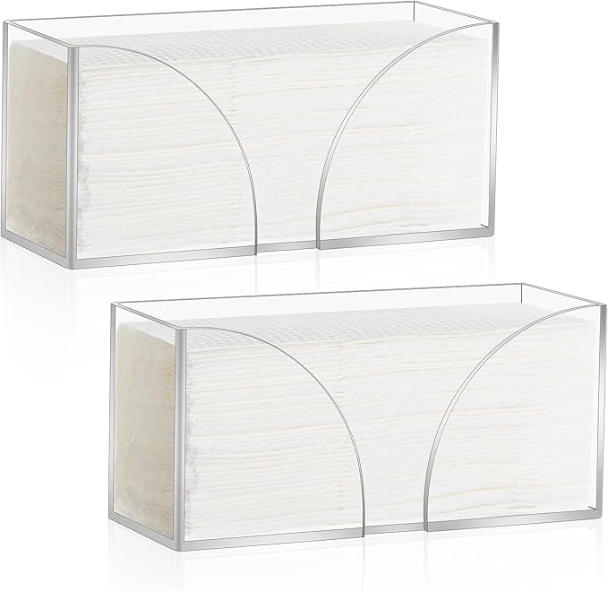 2PCS Paper Towel Dispenser Countertop Acrylic Clear Paper Towel Holder by AFOROEOA