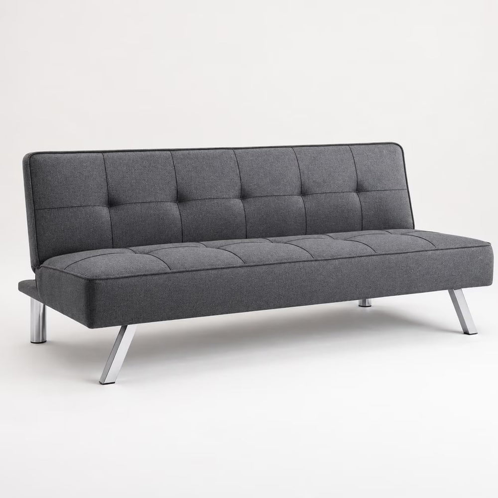 60" Convertible Sofa Bed, Fabric Futon Sleeper with Adjustable Backrest
