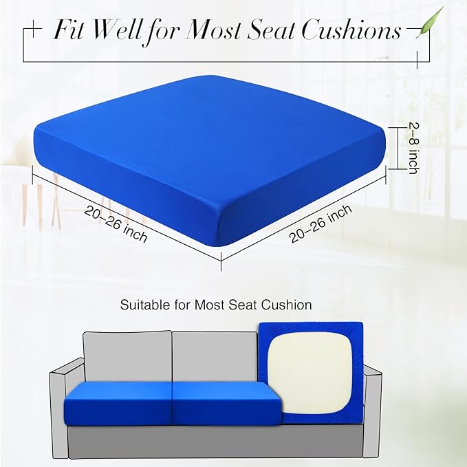 Newwiee Set of 4 Stretch Patio Cushion Covers Sofa Couch Seat Chair Slipcovers - Image 2