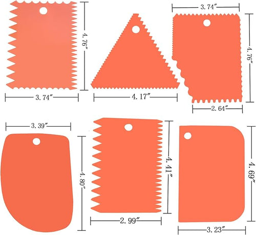 6pcs Cake Scraper Decorating Comb and Icing Smoother Reusable Bread Cream Pizza - Image 2