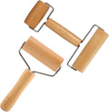 Small Wooden Rolling Pin for Baking, 7 Inch Mini Dough Roller, Non Stick Pizza by Magicdo