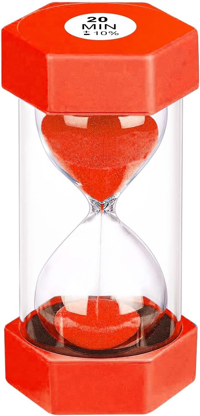 20 Minute Hourglass Sand Timer, Plastic Hexagon Hourglass Sand Clock 20 Min by YLTIMER