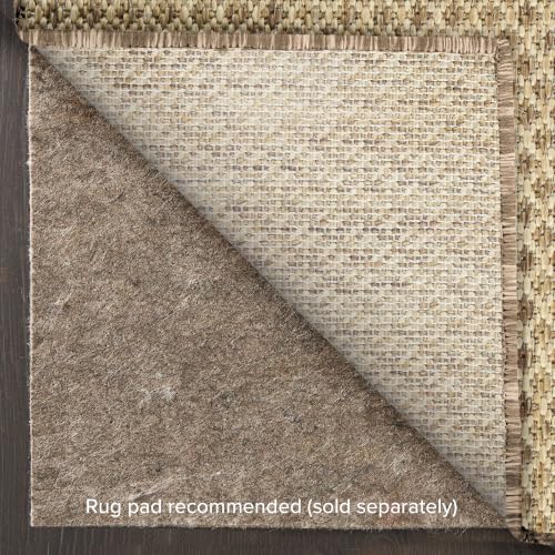 Nourison Home Courtyard Indoor Outdoor Area Rug, Jute, 5' x 7', Geome...