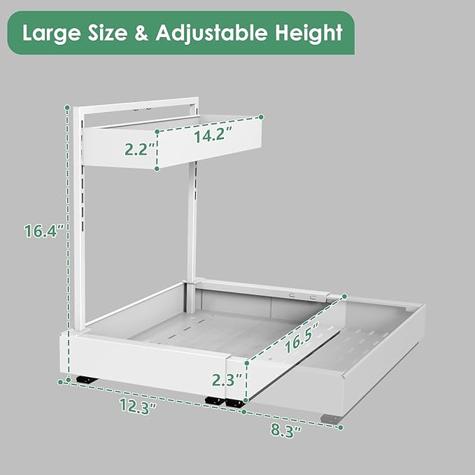 REALINN Expandable Under Sink Organizers and Storage, 2 Tier Under Cabinet - Image 5