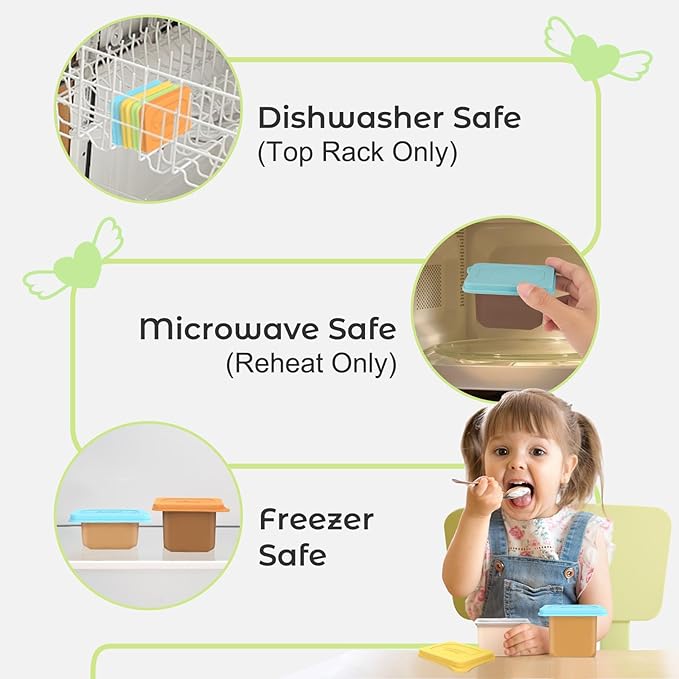 Baby Food Lids Compatible with Gerber Food Containers, BPA Free Silicone Baby - Image 7