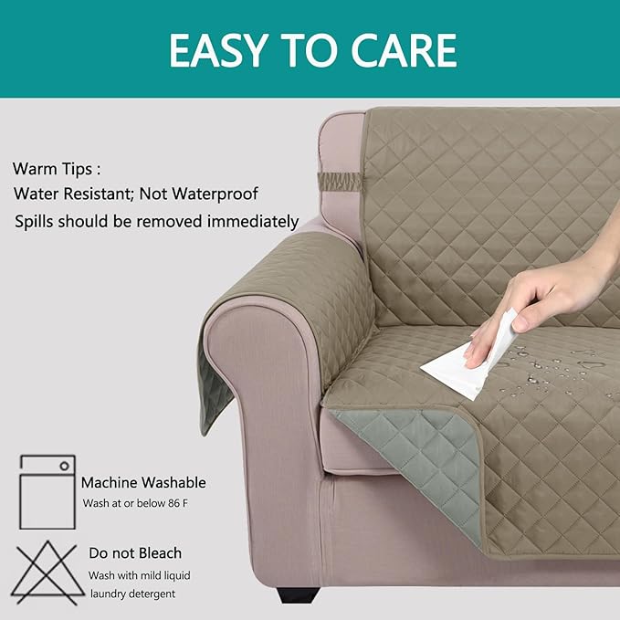 U-NICE HOME Loveseat Sofa Cover Reversible Couch Covers - Image 3