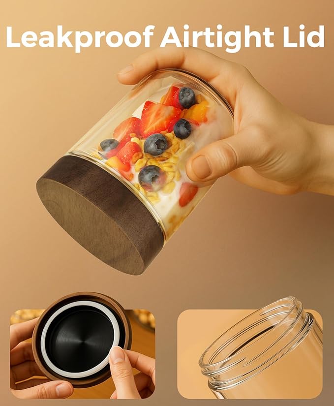 8 Pack 16oz and 10oz Overnight Oats Containers - Image 3