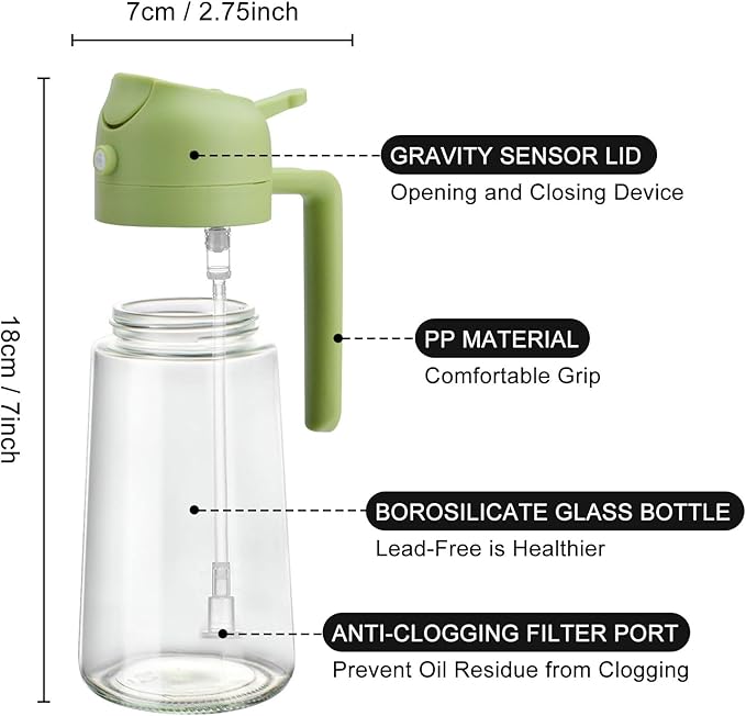 2 In 1 Oil Dispenser And Oil Sprayer, 16 Oz/470 Ml Oil Dispenser - Image 5