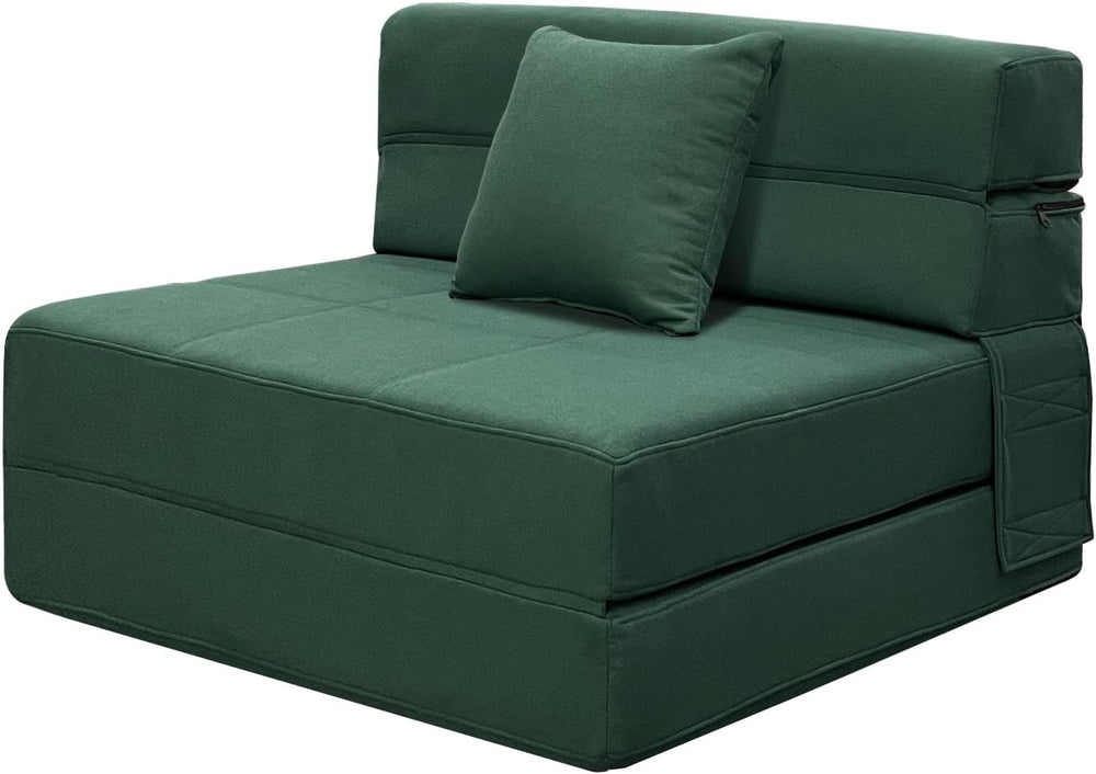 ANONER Memory Foam Fold Out Sofa Bed with Pillow Twin Size Futon Couch