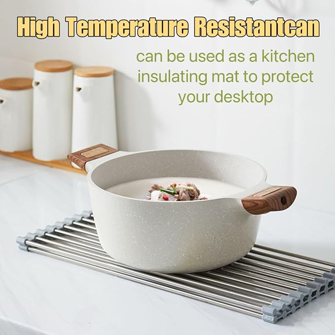 Roll Up Dish Drying Rack, 17.7" x 15.8" Over The Sink Dish Drying Rack - Image 7