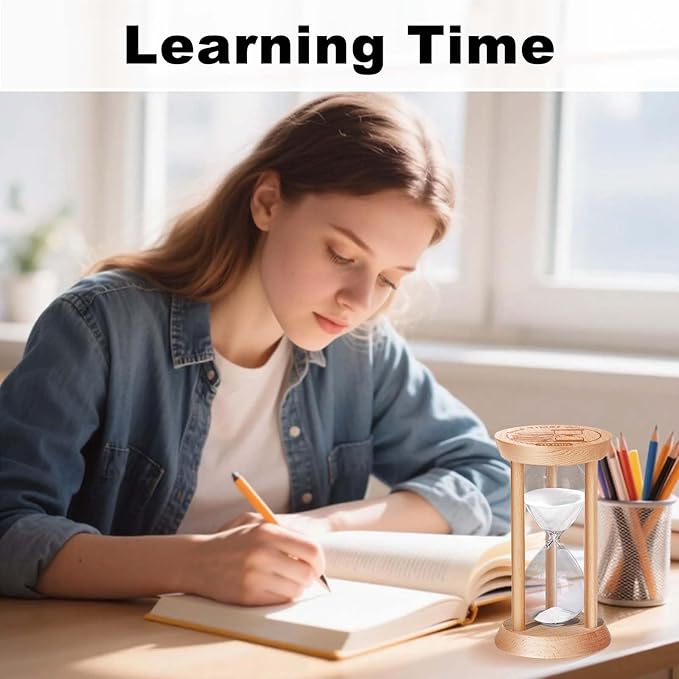 5 Minute Sand Timer Hourglass, 5 Min Wooden Sand Clock, Five Minute Wood Hour - Image 7