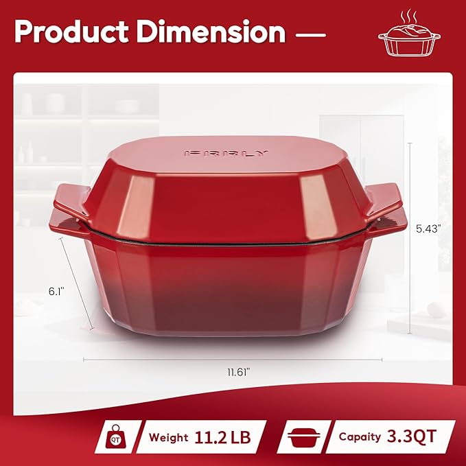 Enameled Cast Iron Sourdough Bread Oven – 3.3QT Dutch Oven - Image 2