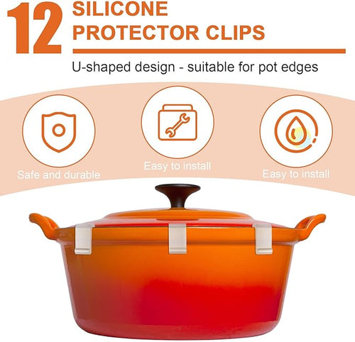 12pcs Dutch Oven Lid Protector Clips, Silicone Cookware Protector, Plastic Pan - Image 2