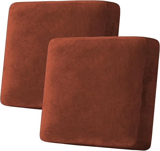 H.VERSAILTEX Velvet Stretch Couch Cushion Cover Plush Cushion Slipcover by HVERSAILTEX