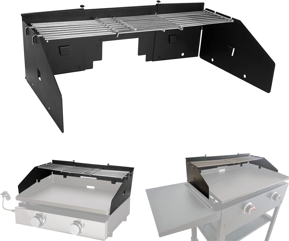 Universal Wind Screen/Guard and Griddle Warming Rack Set Fit