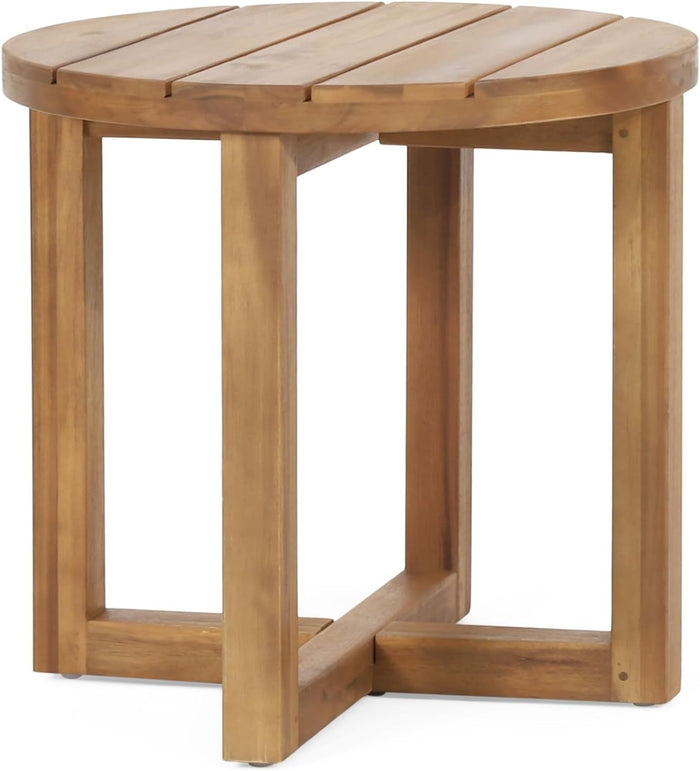 Hamel Outdoor Circular Side Table - Acacia Wood - Teak