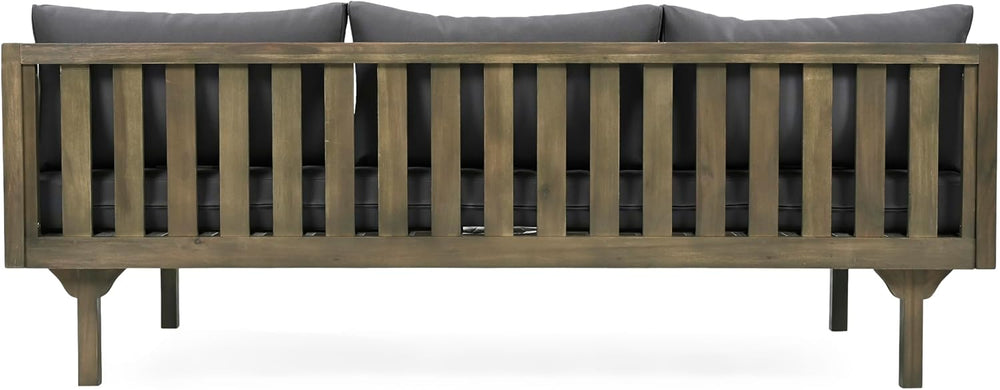 Christopher Knight Home Claremont Outdoor 3 Seater Acacia Wood Daybed with Fa...