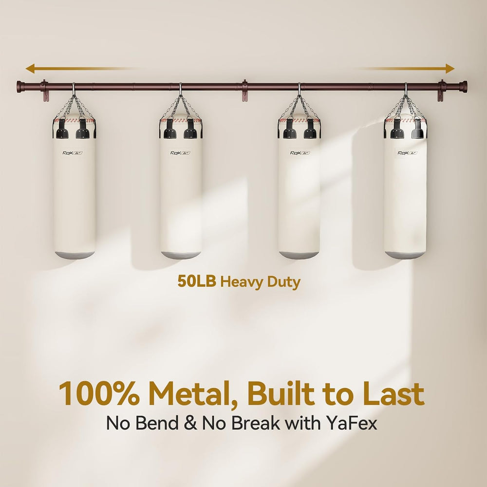 YaFex Curtain Rods 32-144 Inch, Heavy Duty 1 Inch Adjustable Curtain Rod for ...