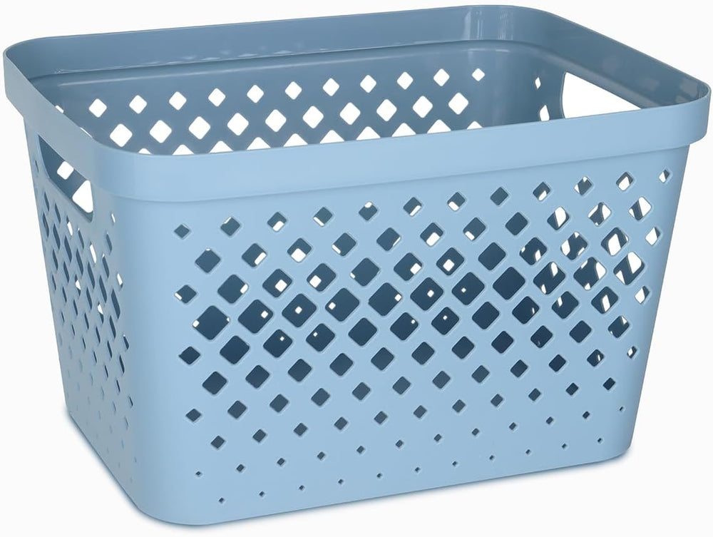 Glad Plastic Storage Basket Set, Value Pack of 6 | Open Storage Bins for Shel...