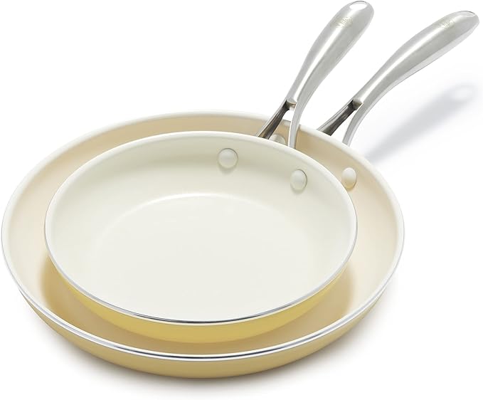 GreenLife Artisan Healthy Ceramic Nonstick, Stainless Steel Handle, Dishwasher by GreenLife