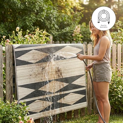 Fab Habitat Outdoor Rug - Waterproof, Fade Resistant, Crease-Free - Premium R...