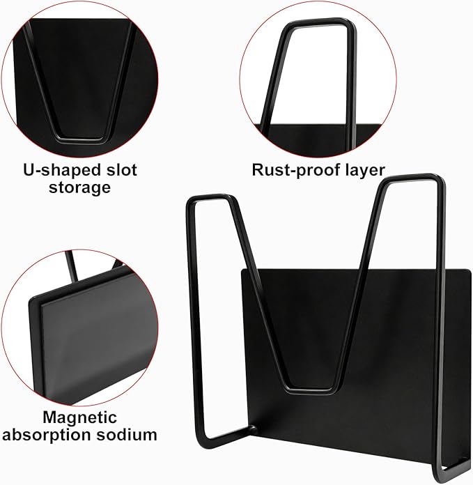 2 Pack Magnetic Pot Lid Holder, Organizer Hanging Saucepan Lid Metal Pot Lid - Image 5