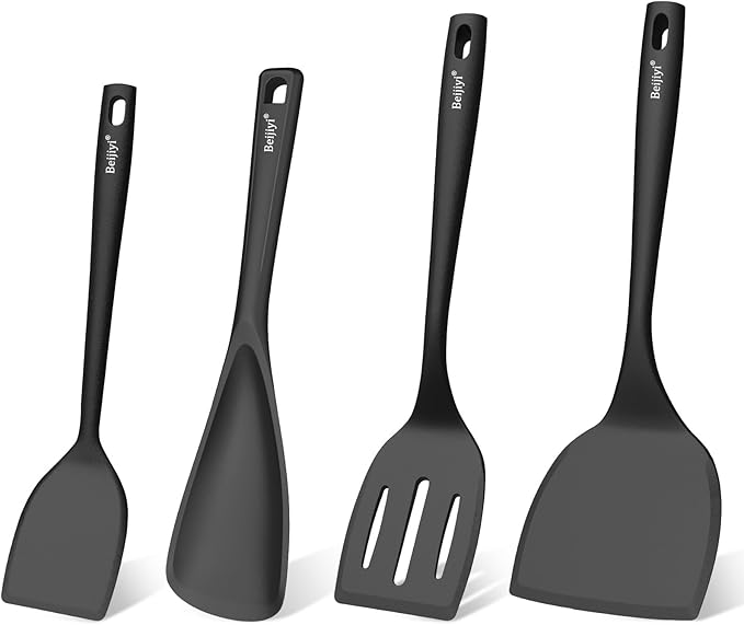 Beijiyi Silicone Spatula Set of 4, 600°F Heat Resistant, BPA Free Kitchen by Beijiyi