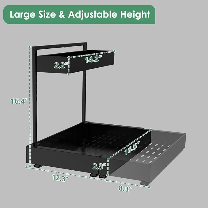 REALINN Expandable Under Sink Organizers and Storage, 2 Tier Under Cabinet - Image 5