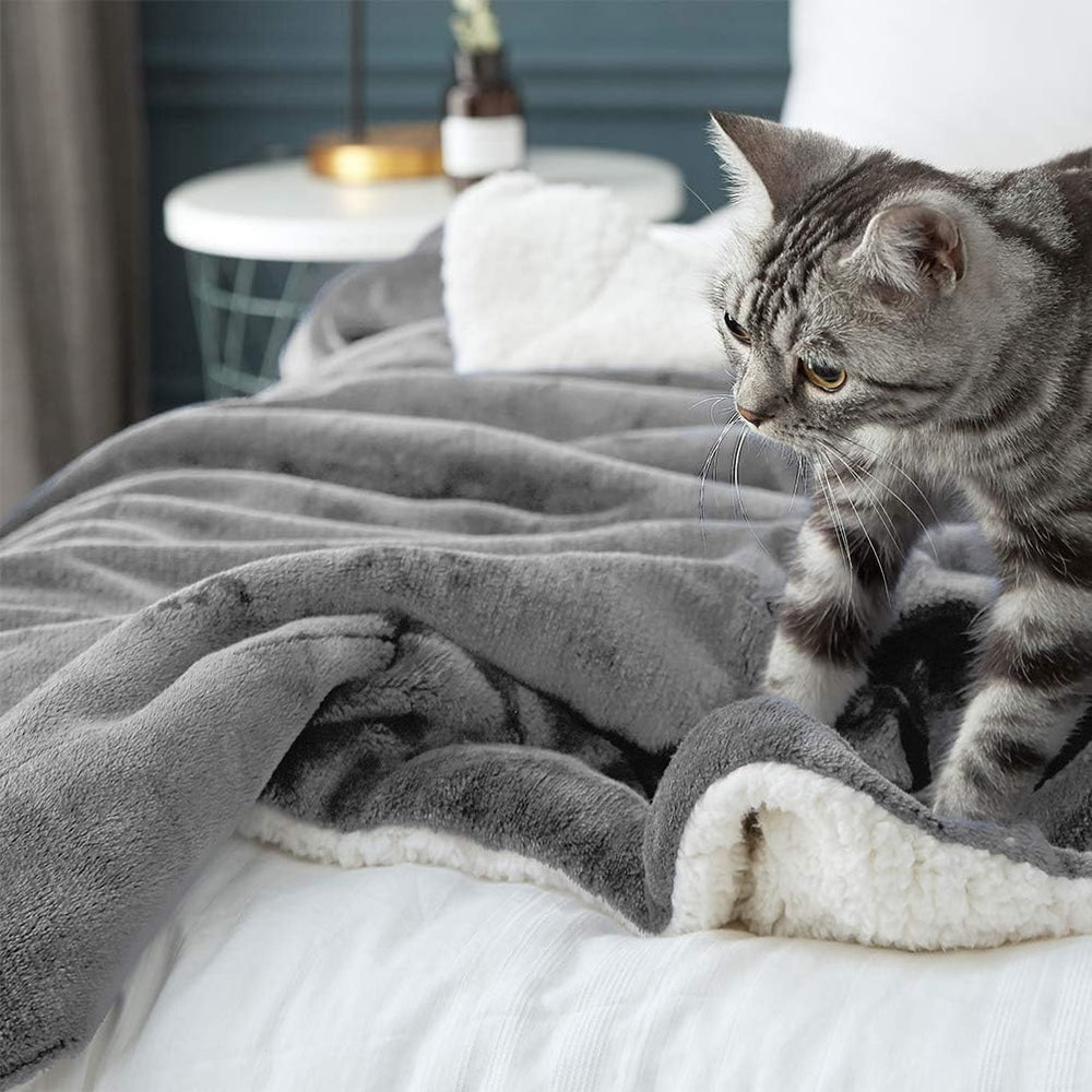 LBRO2M Sherpa Fleece Bed Blanket Super Soft Plush Warm Throw King 90"X10...