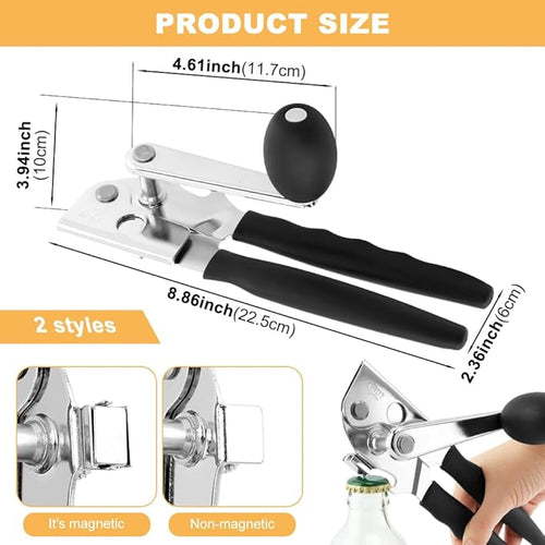 2 PCS Commercial Can Opener Manual, Stainless Steel Handheld Can Opener - Image 2