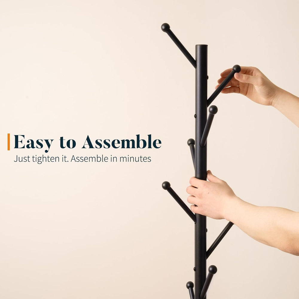Yoobure Coat Rack Freestanding with Natural Marble Base - Coat Tree with 8 Ho...