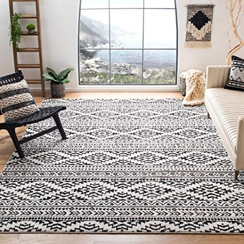 SAFAVIEH Tulum Area Rug 8x10, Large Ivory & Black TUL272B